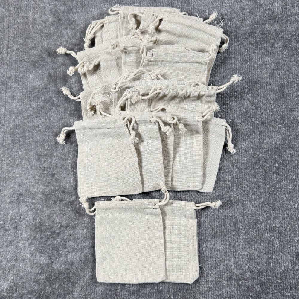 Cotton Frabric Drawstring Bags‎ 20 Pcs 4"x4" Small Gift Jewelry Favors Pouch